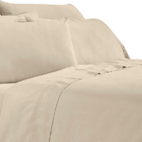 Minka 6 Piece King Bed Sheet Set, Soft Antimicrobial Microfiber, Beige - BM276853