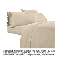 Minka 6 Piece King Bed Sheet Set, Soft Antimicrobial Microfiber, Beige - BM276853