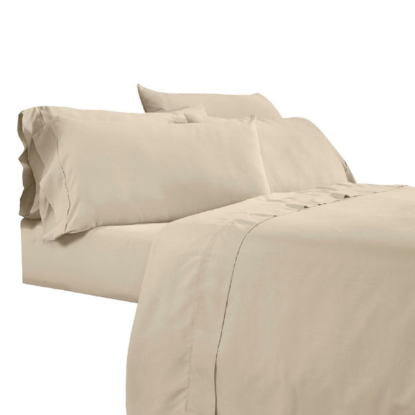 Minka 6 Piece King Bed Sheet Set, Soft Antimicrobial Microfiber, Beige - BM276853