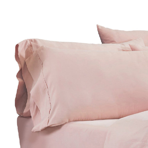 Minka 6 Piece Full Bed Sheet Set, Soft Antimicrobial Microfiber, Pink - BM276856