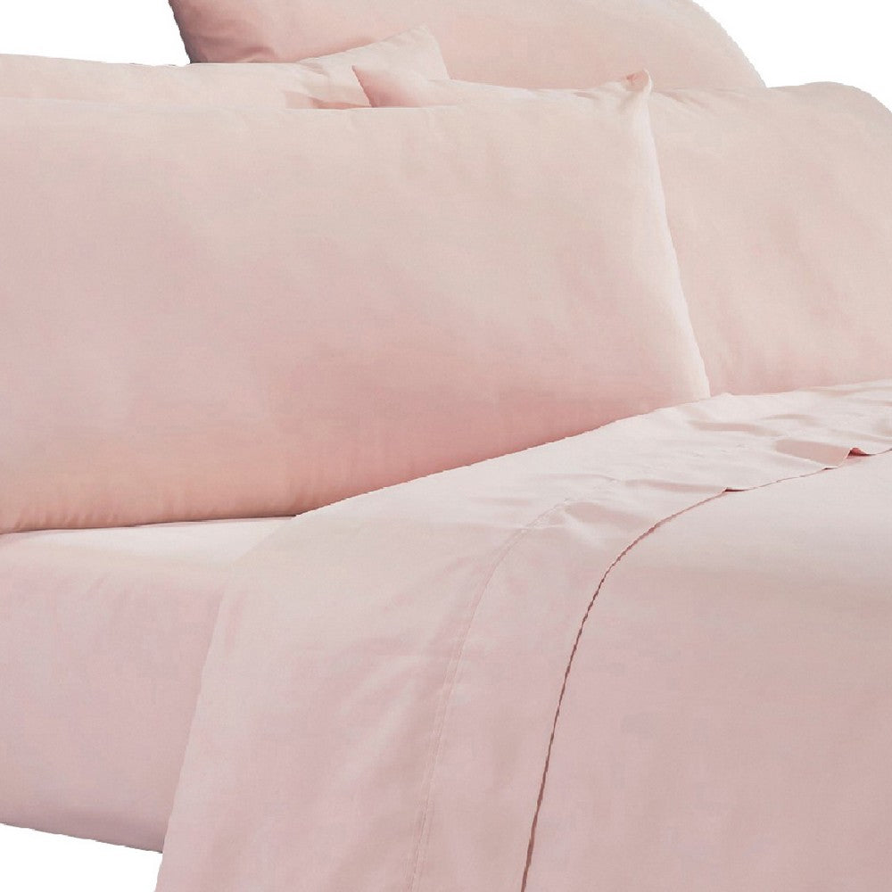 Minka 6 Piece Full Bed Sheet Set, Soft Antimicrobial Microfiber, Pink - BM276856