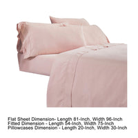 Minka 6 Piece Full Bed Sheet Set, Soft Antimicrobial Microfiber, Pink - BM276856