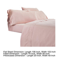 Minka 6 Piece King Bed Sheet Set, Soft Antimicrobial Microfiber, Pink - BM276858