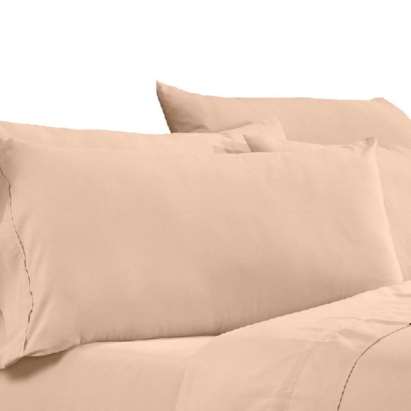 Minka 6 Piece California King Bed Sheet Set, Soft Microfiber, Sand Pink - BM276864