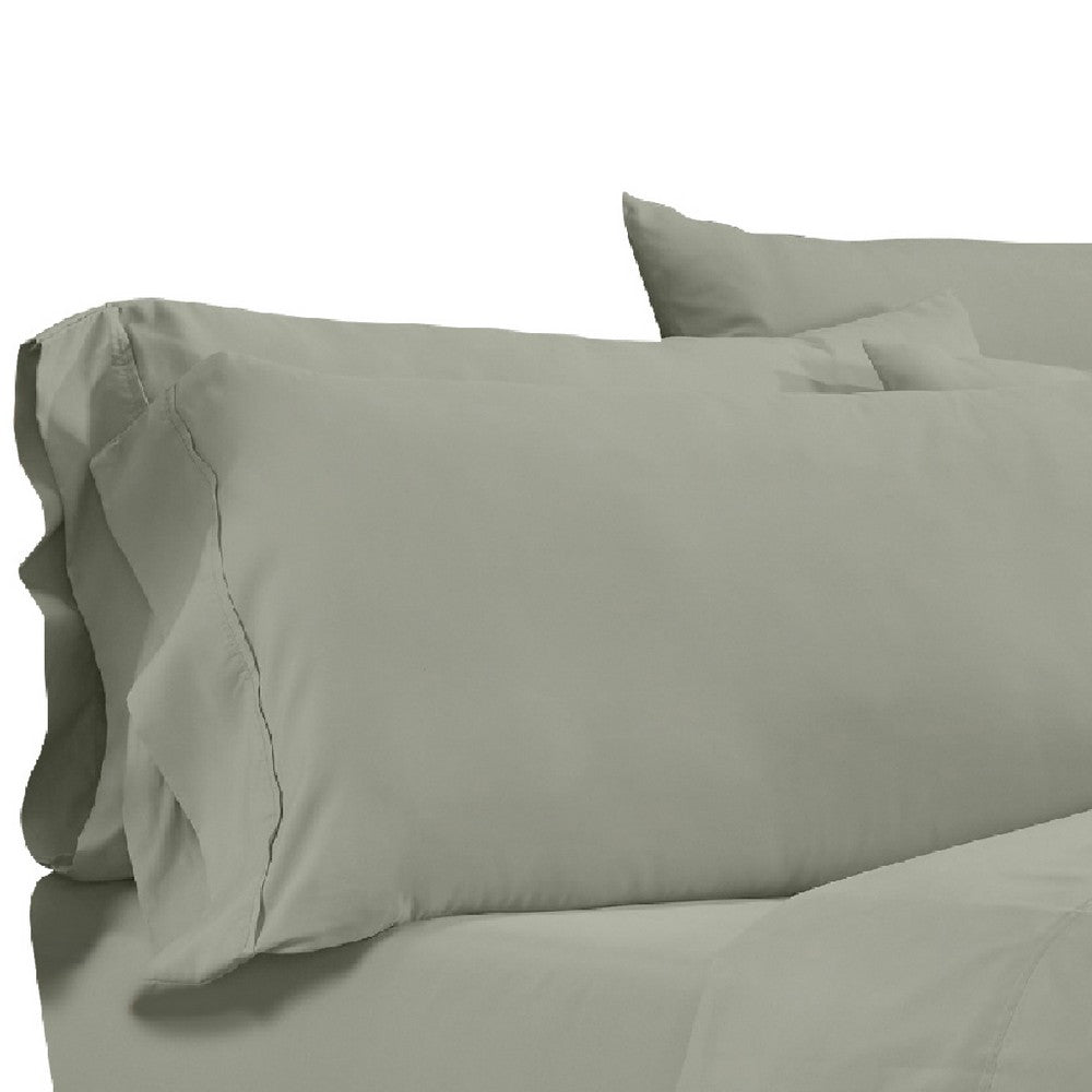 Minka 6 Piece King Bed Sheet Set, Soft Antimicrobial Microfiber, Green - BM276868