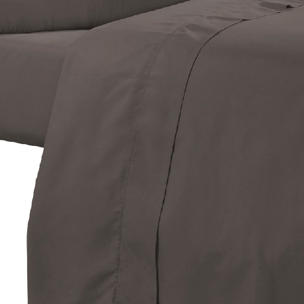 Minka 6 Piece Full Bed Sheet Set, Soft Antimicrobial Microfiber, Dark Brown - BM276871