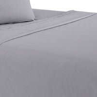 Matt 4 Piece California King Bed Sheet Set, Soft Organic Cotton, Light Gray - BM276875