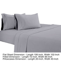 Matt 4 Piece California King Bed Sheet Set, Soft Organic Cotton, Light Gray - BM276875