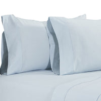 Matt 4 Piece California King Bed Sheet Set, Soft Organic Cotton, Light Blue - BM276880