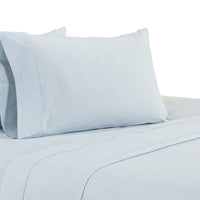 Matt 4 Piece California King Bed Sheet Set, Soft Organic Cotton, Light Blue - BM276880