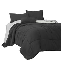 Alice 8 Piece Queen Comforter Set, Soft Dark Gray By The Urban Port - BM276983