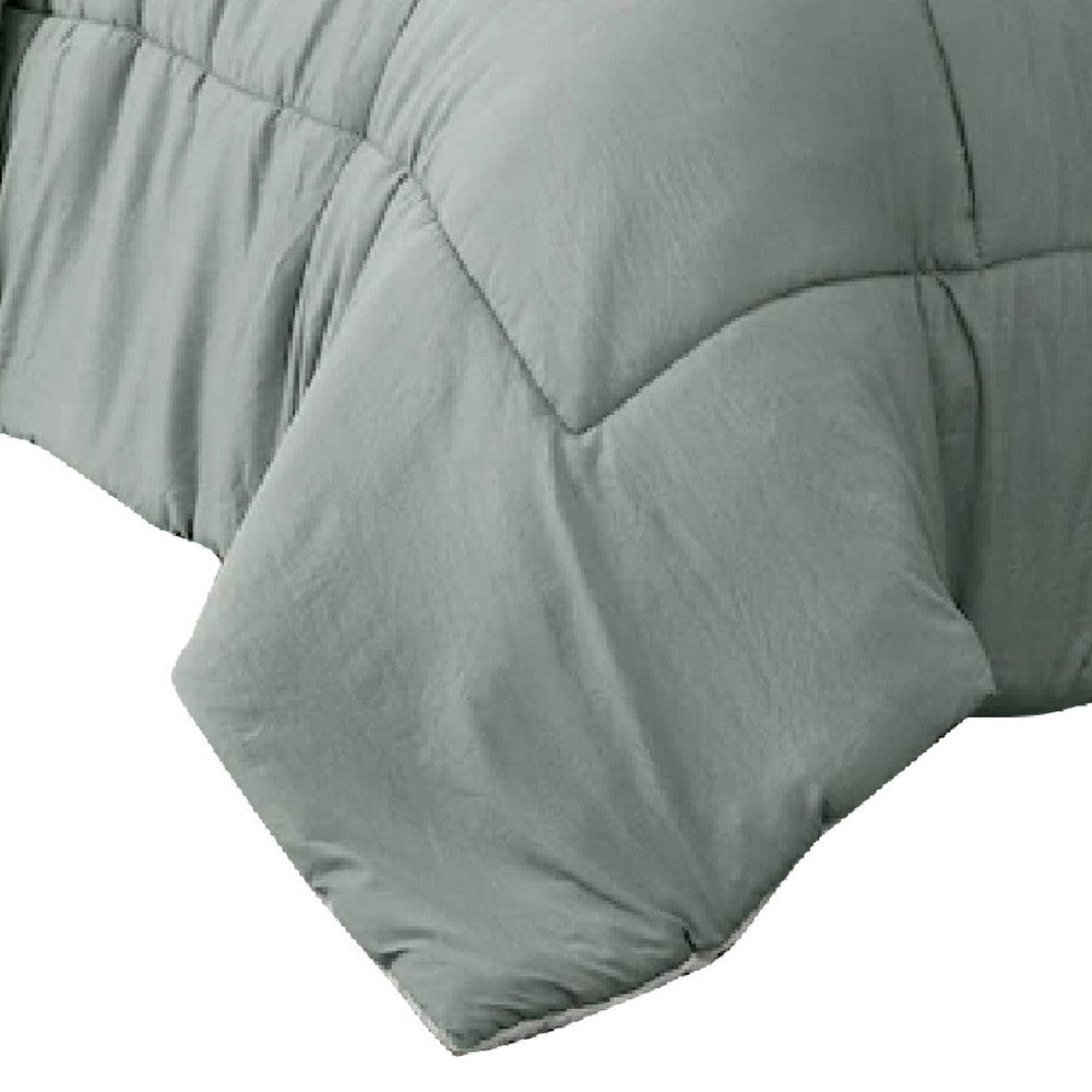 Alice 8 Piece King Comforter Set, Reversible, Soft Sage By The Urban Port - BM276989