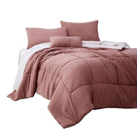 Alice 6 Piece Twin Comforter Set, Reversible, Soft Rose By The Urban Port - BM276991