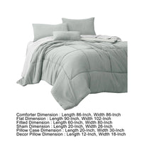 Alice 8 Piece Queen Comforter Set, Soft Light Gray By The Urban Port - BM276998