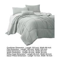 Alice 8 Piece California King Comforter Set, Light Gray By The Urban Port - BM277000