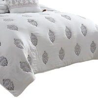 Tyler 6 Piece Queen Comforter Set, Damask Design, The Urban Port, White - BM277001