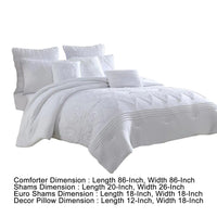 Tyler 8 Piece Queen Comforter Set, Ogee Design, The Urban Port, White - BM277003