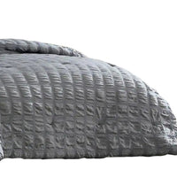 Alice 5 Piece Queen Comforter Set, Textured, The Urban Port, Gray - BM277005