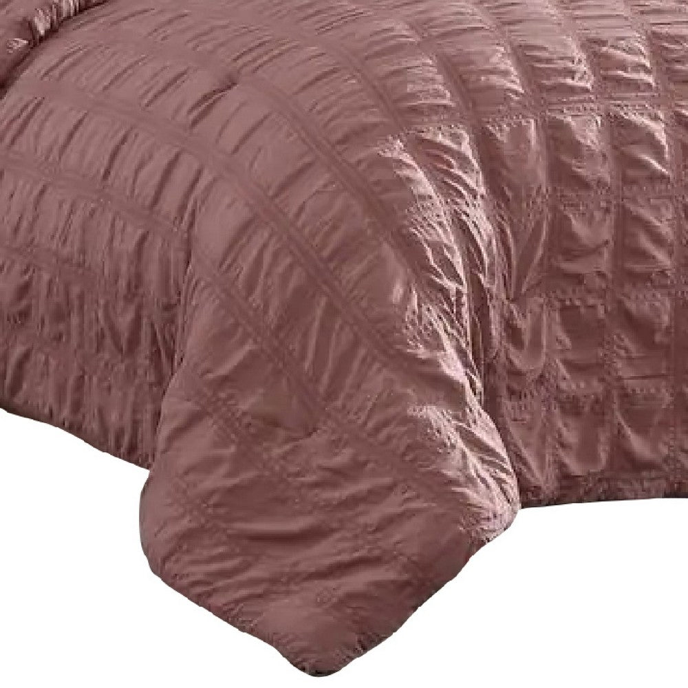 Alice 5 Piece Queen Comforter Set, Textured, Rose Pink - BM277007