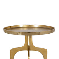 22 Inch Metal Round Accent Table, Three Curved Legs, Gold - BM277048