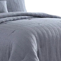 Alice 4 Piece Textured Microfiber Queen Comforter Set, The Urban Port, Gray - BM277116