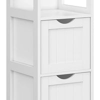 Deavan 35 Inch Multipurpose Bathroom Linen Organizer, 2 Drawers, White - BM277129