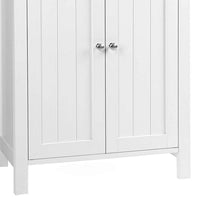 Deavan 31 Inch Wood Bathroom Storage Cabinet, 2 Doors, Plank Style, White - BM277133