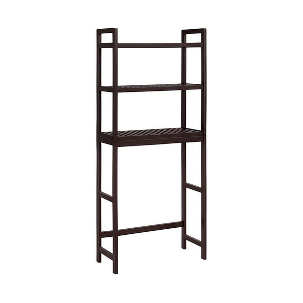 Glenn 64 Inch 3 Tier Bathroom Organizer, Bamboo, Adjustable Shelves, Brown - BM277148