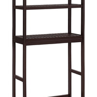 Glenn 64 Inch 3 Tier Bathroom Organizer, Bamboo, Adjustable Shelves, Brown - BM277148