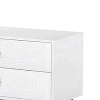 Hart 32 Inch Modern Nightstand, 2 Drawers, Textured Lacquer Finish, White - BM277355