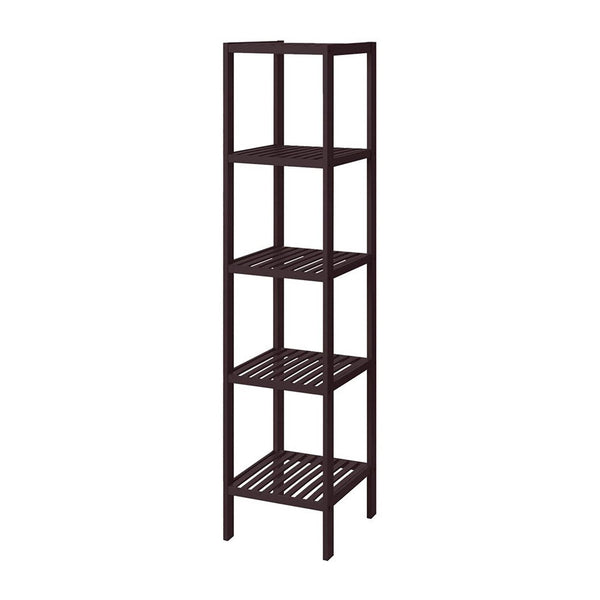 57 Inch Multifunctional Storage Rack Shelves, 5 Tier, Bamboo, Dark Brown - BM277378