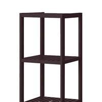 57 Inch Multifunctional Storage Rack Shelves, 5 Tier, Bamboo, Dark Brown - BM277378