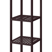 57 Inch Multifunctional Storage Rack Shelves, 5 Tier, Bamboo, Dark Brown - BM277378