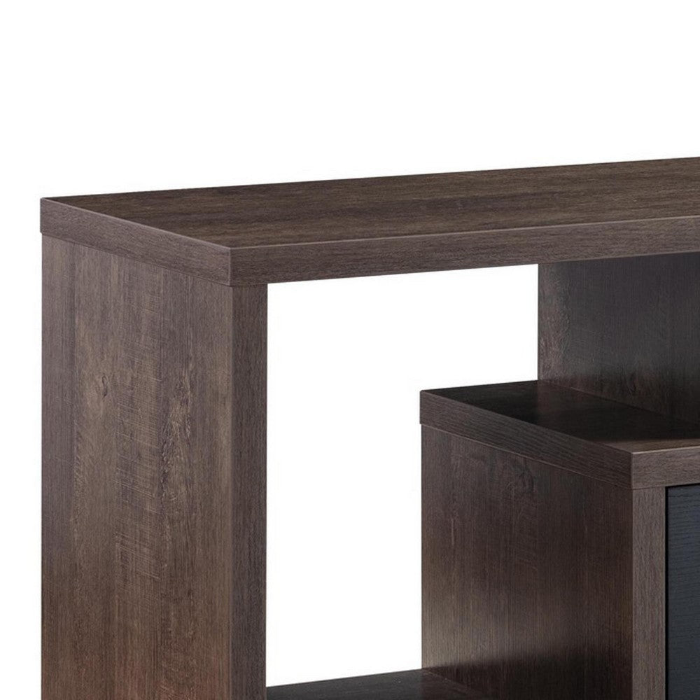 Elle 60 Inch TV Media Entertainment Console, 3 Compartments, Drawer, Walnut - BM279026