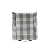35 Inch Accent Swivel Chair, Glider, Checkered Fabric, Light Gray - BM279086