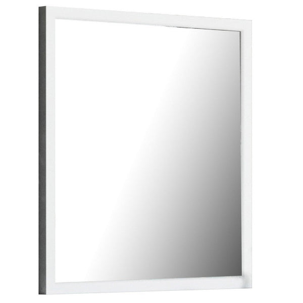 Noe 40 Inch Modern Mirror, Wood Frame, Portrait, Matte, White - BM279214