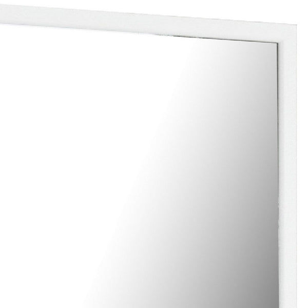 Noe 40 Inch Modern Mirror, Wood Frame, Portrait, Matte, White - BM279214