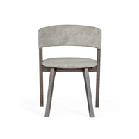 Cid 23 Inch Modern Dining Chair, Curved Back, Set of 2, Gray Fabric - BM279267