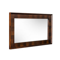 Cid 43 Inch Modern Wall Mirror, Molded Frame, Dark Dual Tone Brown - BM279279