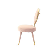 Cid 21 Inch Modern Glam Accent Chair, Round Backrest, Set of 2, Pink Velvet - BM279360