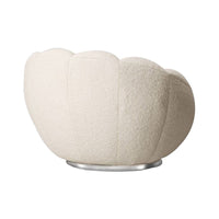 Cid 24 Inch Accent Chair, Tufted Back, Low Shell Design, Fabric, White - BM279362