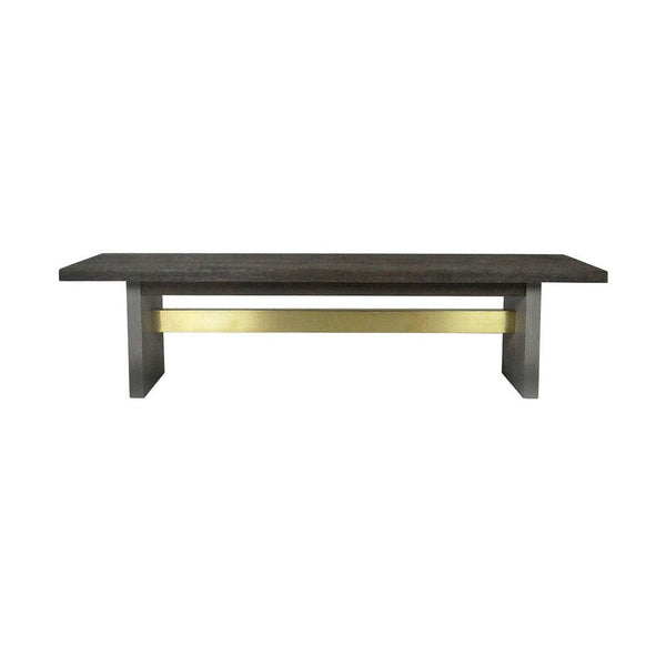 Cid Coe 71 Inch Modern Dining Bench, Wood Seat, Concrete Base, Gray - BM279472