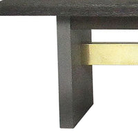 Cid Coe 71 Inch Modern Dining Bench, Wood Seat, Concrete Base, Gray - BM279472