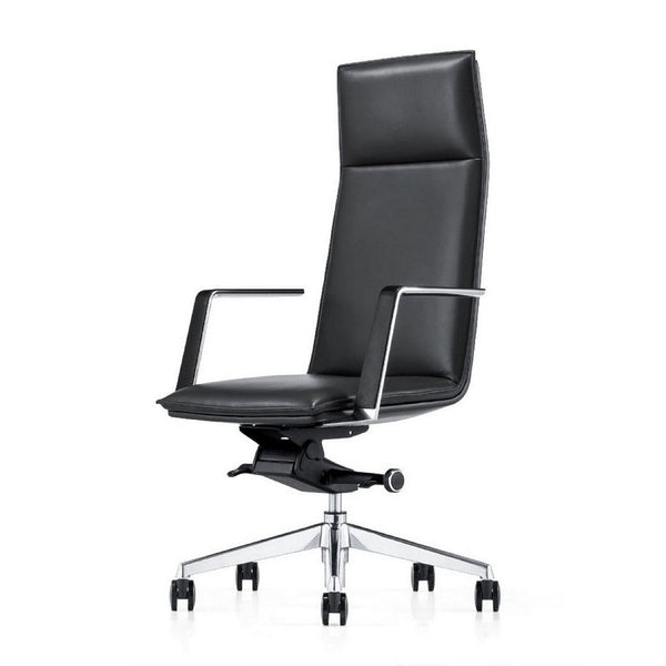 Cid 27 Inch Modern Swivel Office Chair, Tall Back, Reclining, Dark Gray - BM279506