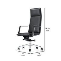 Cid 27 Inch Modern Swivel Office Chair, Tall Back, Reclining, Dark Gray - BM279506