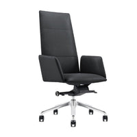 Cid 24 Inch Modern Office Chair, Knee Tilt, Sleek Tall Back, Black - BM279511