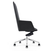 Cid 24 Inch Modern Office Chair, Knee Tilt, Sleek Tall Back, Black - BM279511