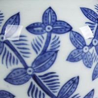 6 Inch Porcelain Jar, Urn Shape, Lid, Floral Design, Blue, White - BM279526