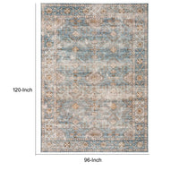Mia 10 x 8 Large Soft Fabric Floor Area Rug, Vintage Two Tone Border Design - BM279705