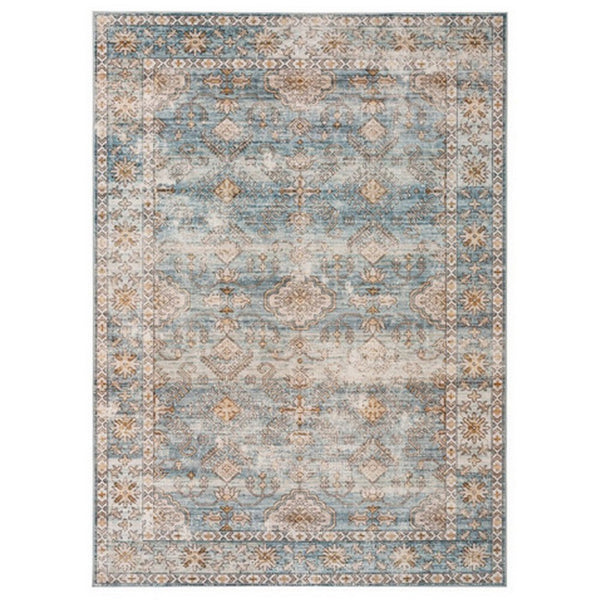 Mia 7 x 5 Medium Soft Fabric Floor Area Rug, Vintage Two Tone Border Design - BM279706